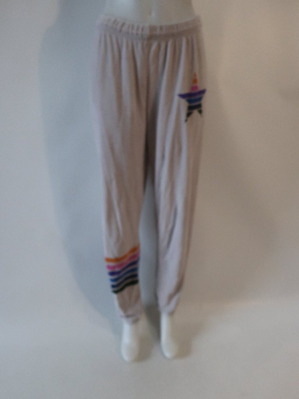 Womens Lauren Moshi Gray Star Jogger Pants M
